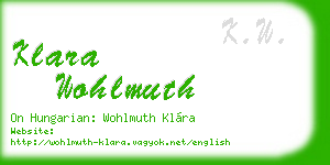 klara wohlmuth business card